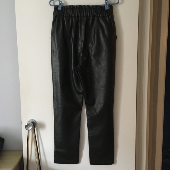 JOE'S JEANS Black Faux Leather Elasticized Waist Pants M - Picture 3 of 7